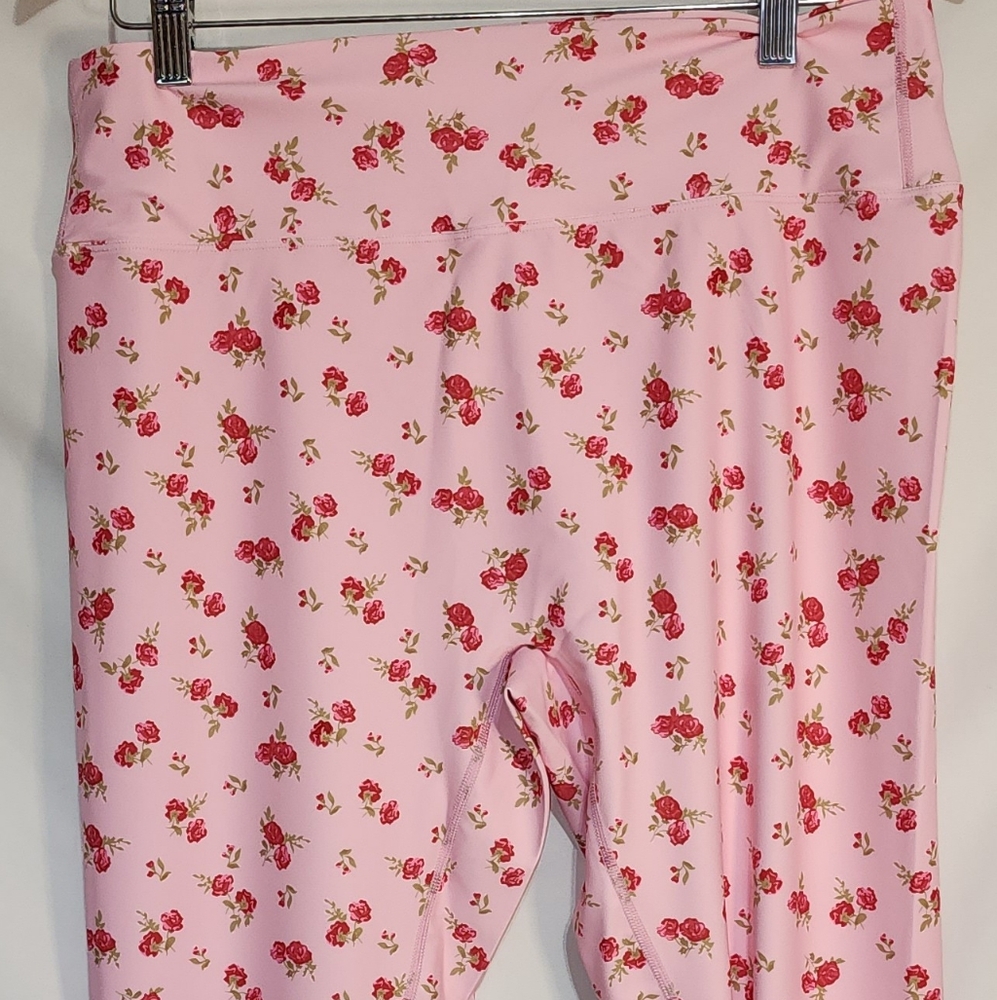 NWT Ampersand Pastel Pink Floral Leggings Balletcore Y2K Athleisure Size XL & 3X - Picture 11 of 16
